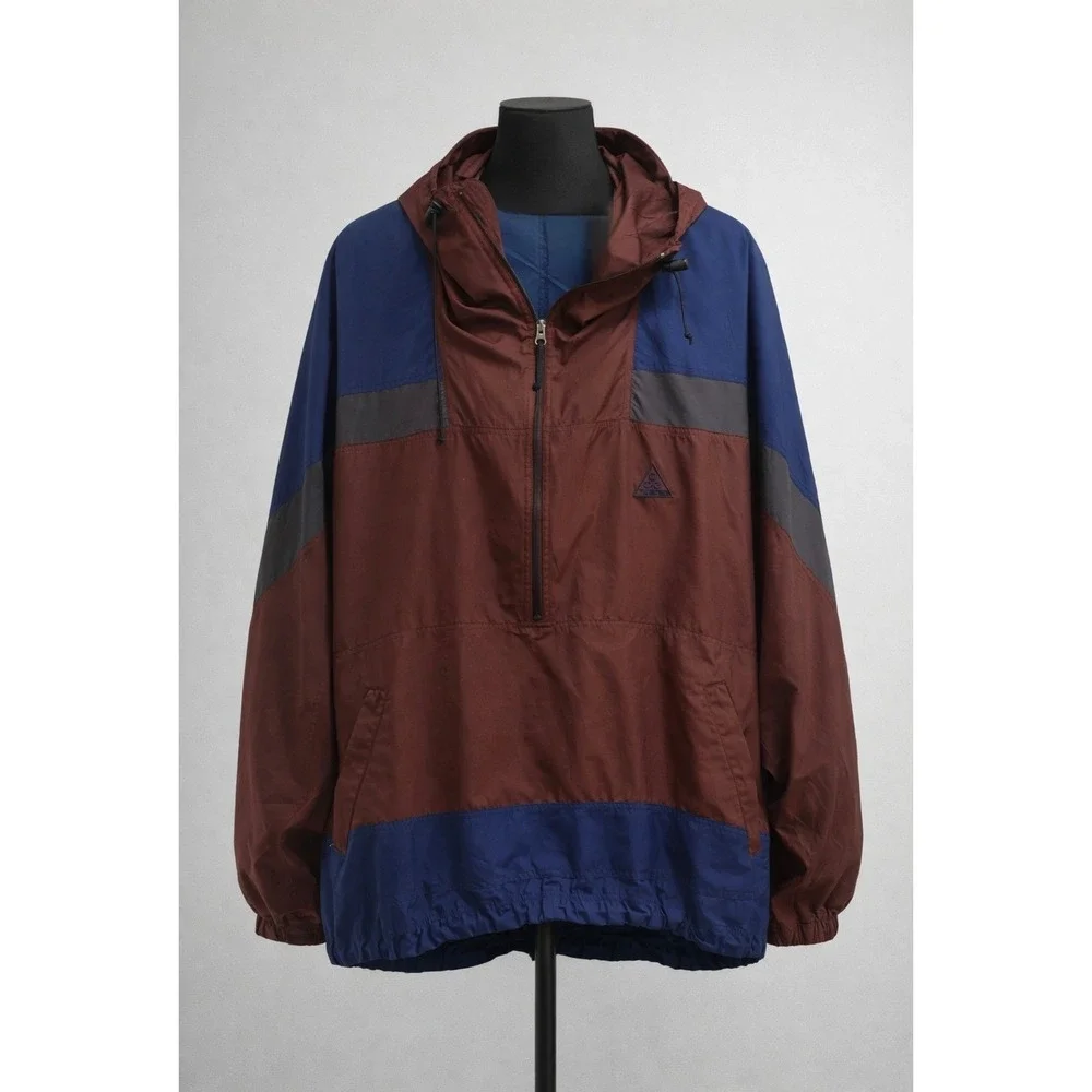 Nike ACG Vintage Anorak Windbreaker‎ Mens XL Half Zip Hooded Pullover Colorblock